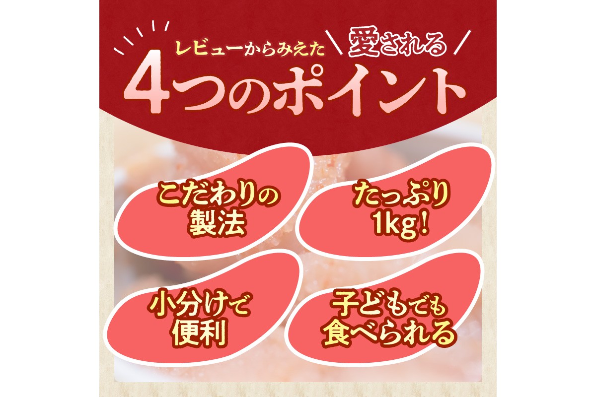 【A5-389】博多まるきた水産 辛子明太子(切子)約1kg