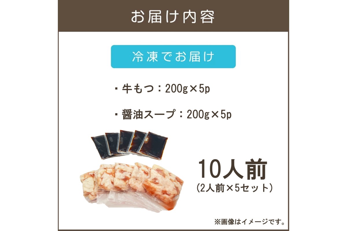 【A5-488】博多醤油もつ鍋 10人前(2人前×5セット)