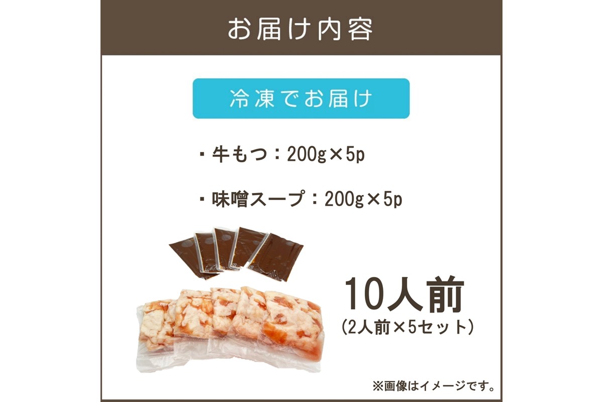 【A5-489】博多味噌もつ鍋 10人前(2人前×5セット)