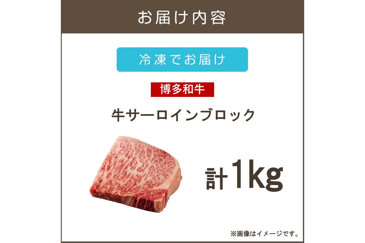【D2-010】【厳選部位】【A4ランク-A5ランク】博多和牛サーロインブロック 1kg