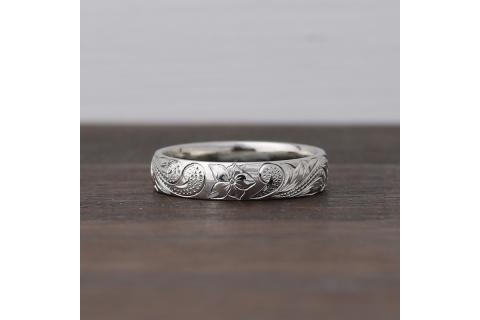 【N72-001】ハワイアンリング ハードプラチナ（波）