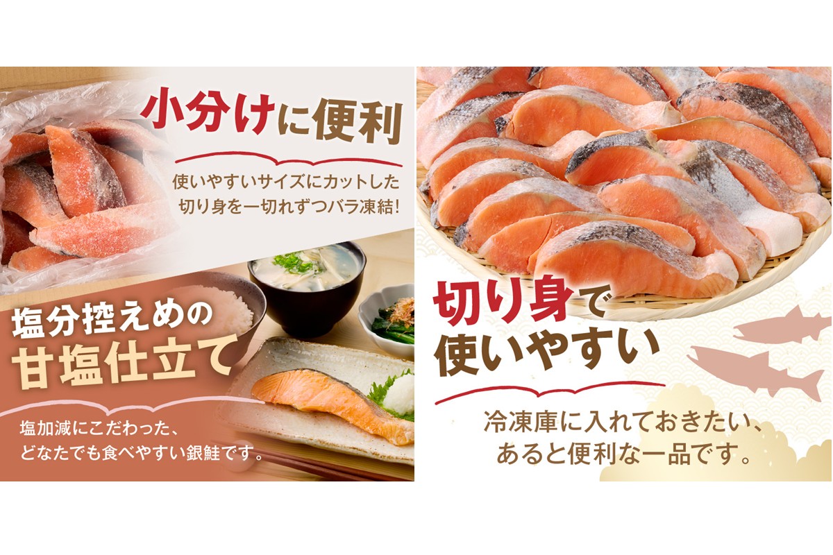 【A5-482】【訳あり】塩銀鮭切り身 甘塩仕立て(1.6kg)