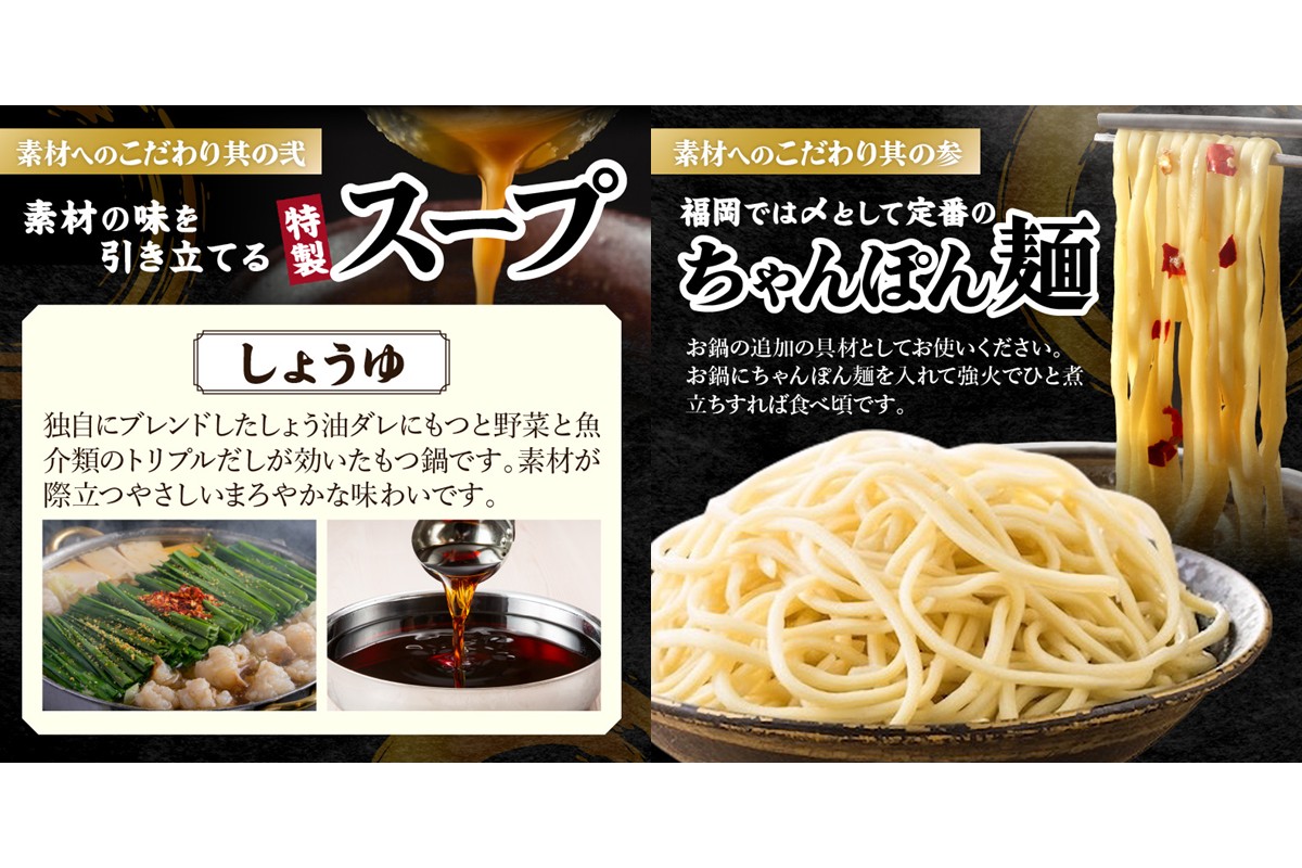 【B3-074】「おおやま」博多もつ鍋(しょうゆ味/4人前)