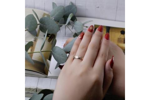 【O53-004】ハワイアンリング ピンクゴールド（波）