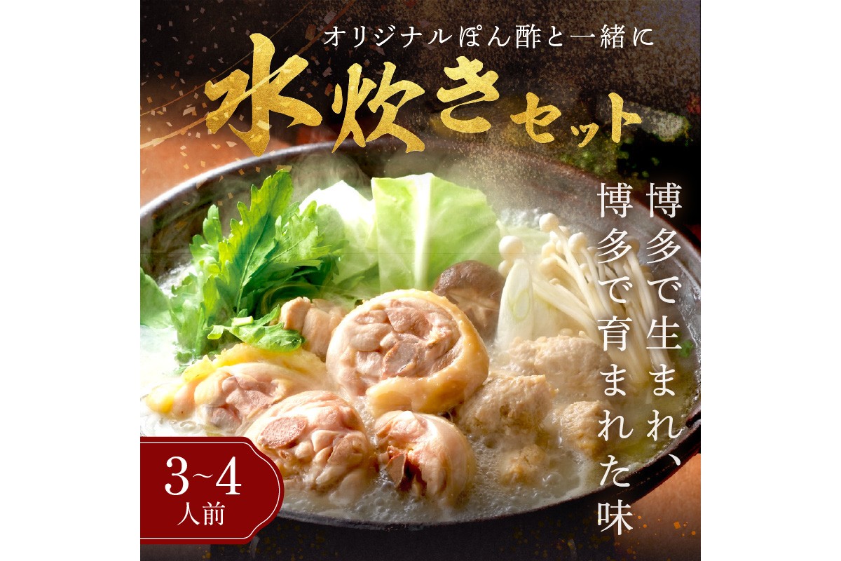 【F-033】本場博多の味水炊き・もつ鍋食べ比べ定期便【隔月定期便(計3回発送)】