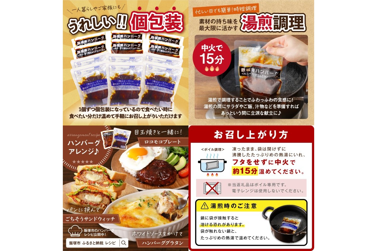 【J8-004】飯塚市王道ハンバーグセットA【12カ月定期便】