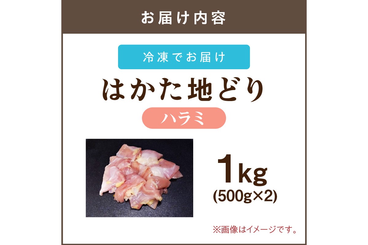 【A-847】はかた地どり ハラミ 1kg(500g×2)