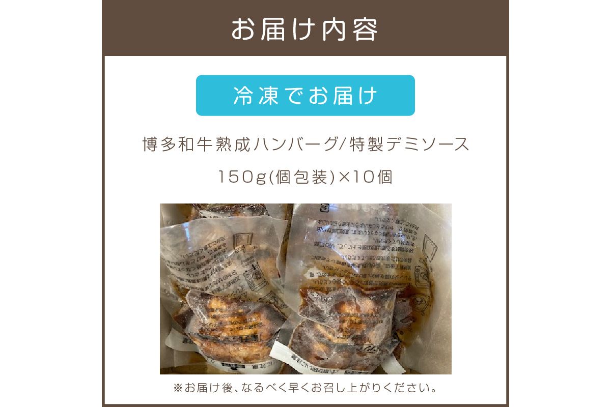 【A4-047】【レンジ対応！】博多和牛熟成ハンバーグ／特製デミソース (10個入り)