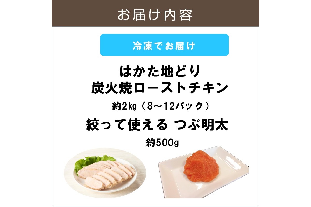 【B6-025】はかた地どりローストチキン2㎏・つぶ明太500g