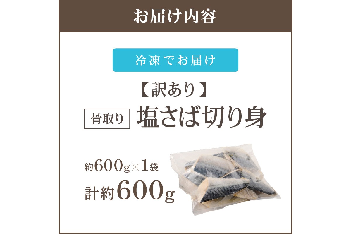 【Z9-023】【訳あり】骨取り 塩さば切り身(600gx1袋)
