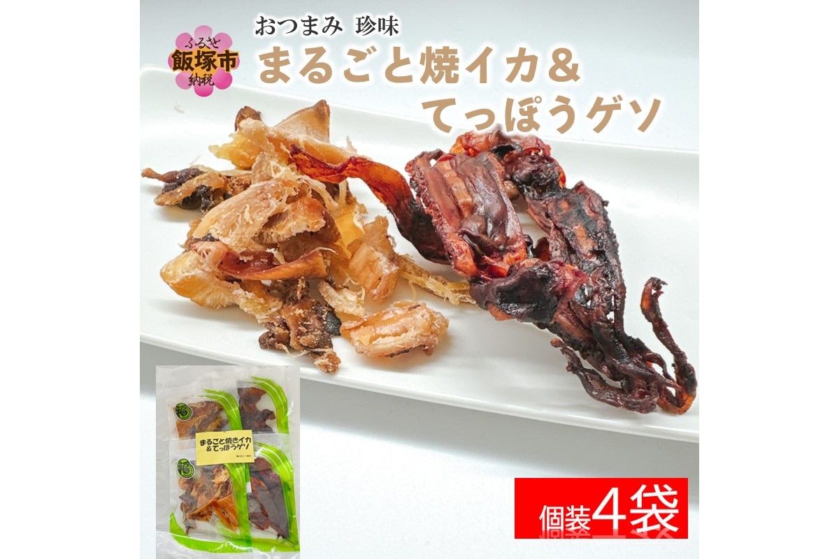 【Z3-026】＼ポスト投函／おつまみ 珍味 まるごと焼イカ&てっぽうゲソ（小）ゆうパケットでお届け！