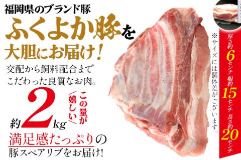 ふくよか豚肉 スペアリブブロックカット2枚約2kg