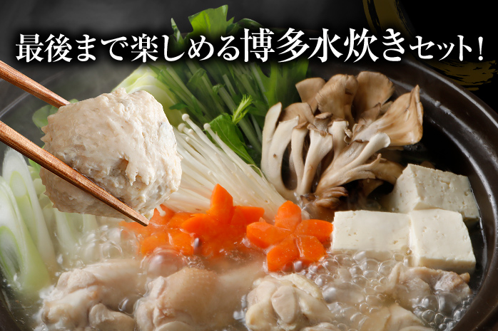 博多 水炊きセット 15人前（5人前×3セット）鍋 もも肉 つみれ 手羽元 鶏肉 鍋セット モモ肉 鶏もも肉 年末 冬 鍋