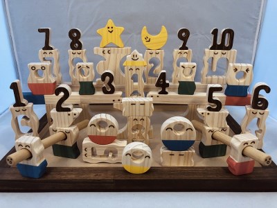 木のおもちゃ、コロポコ積木パズル(デラックス) 【ギフト用】