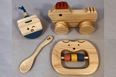 木のおもちゃ、出産祝いセットＳＢ【ご自宅用】