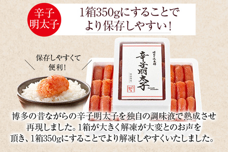 3箱に小分けした辛子明太子350g×3箱(計1.05kg)