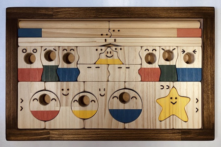 木のおもちゃ、コロポコ積木パズル(スーパー)【ご自宅用】