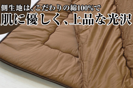 無地カラーこたつ掛け布団（長方形/普通判185×225）ダークグリーン×ライトグリーン