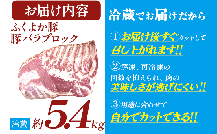 ふくよか豚肉 バラブロック 約5.4kg