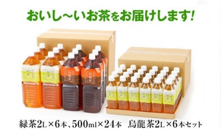 【定期便/隔月】トライアルのお茶満載セット（緑茶2L×6本・烏龍茶2L×6本・緑茶500ml×24本）を2か月に1回、合計3回お届け
