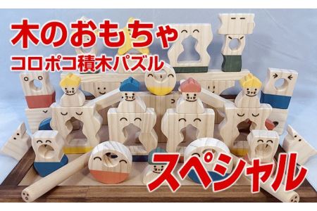 木のおもちゃ、コロポコ積木パズル(スペシャル)【ご自宅用】
