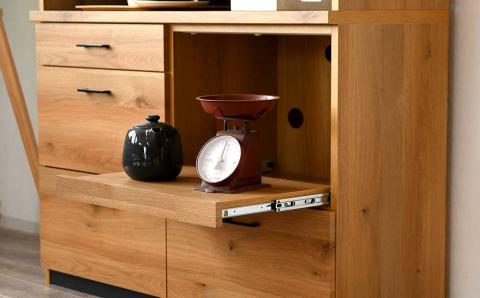 サマンサ 120OP(ナチュラル・ブラウン) 食器棚 キッチン収納 インテリア 家具