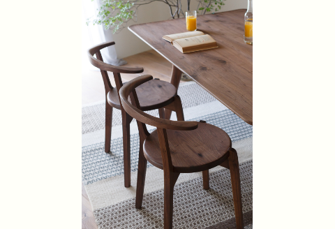 天然木チェア、椅子、ダイニング、スタッキング/ウォールナット材またはオーク材【HIRASHIMA AGILE Side Chair wood】受注生産