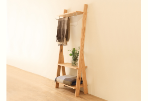 天然木ハンガー、コートハンガー/ウォールナット材またはオーク材【HIRASHIMA SCALA Hanger 070】受注生産