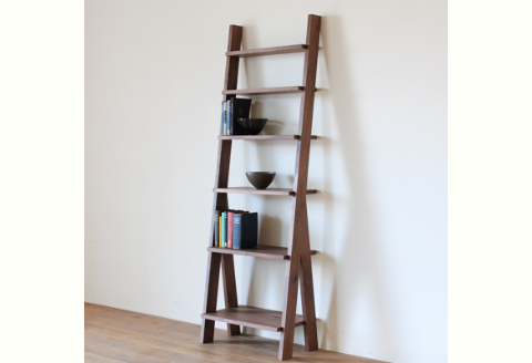 天然木シェルフ、本棚 幅84㎝/ウォールナット材またはオーク材【HIRASHIMA SCALA Shelf 084】受注生産