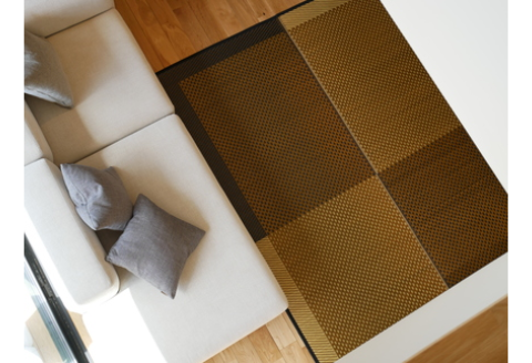 【E0-005】花ござラグ　「スタイル」　191cm×191cm