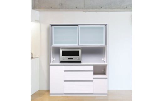 食器棚 クロノス 160OP 【ウォールナット・白柾目】