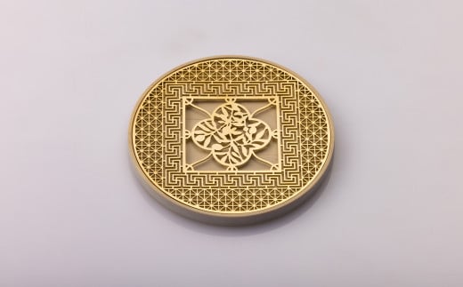 【水戸岡 鋭治氏デザイン】ユニメットワンコースター ステンレストップ (18金メッキ) アコヤベース 1個セット 【PEACE+アコヤホワイト】