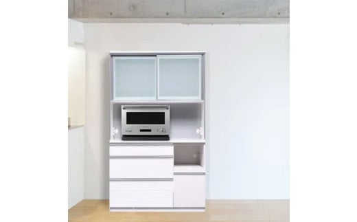 食器棚 クロノス 120OP 【ウォールナット・白柾目】