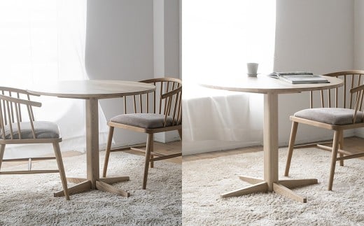 くりの丸いダイニング1本足タイプ （直径80cm・国産栗材・ウレタン） ダイニングテーブル ／ テーブル 机 ラウンドテーブル 丸テーブル 木製 インテリア 家具 ダイニング 日本製 福岡県 柳川市