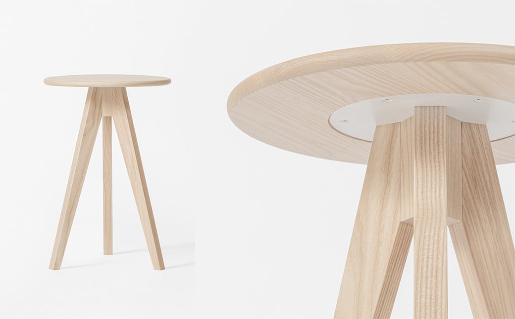 ミツキ コーヒーテーブル ホワイトアッシュ 高さ60cm 選べる2タイプ 【ラウンドタイプ/テーパータイプ】