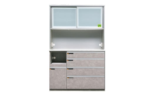 食器棚 オッド 130OP【黒木目・ムラミグレー】