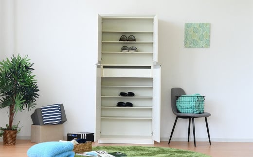 リヨン 80 シューズボックス (H) 収納 家具 ハイタイプ