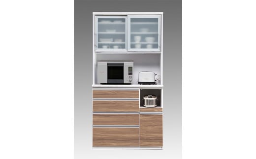 食器棚 ルシエル 105OP【白柾目・キングウッド】