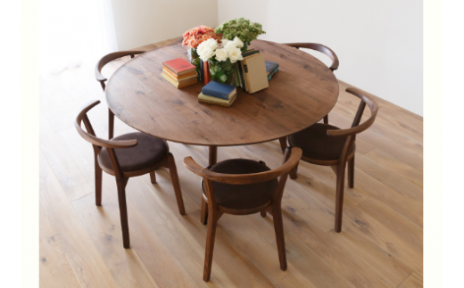無垢 ダイニングテーブル サークルテーブル 円 / ウォールナット材 または オーク材 【HIRASHIMA AGILE Circle Dining Table 105】 受注生産