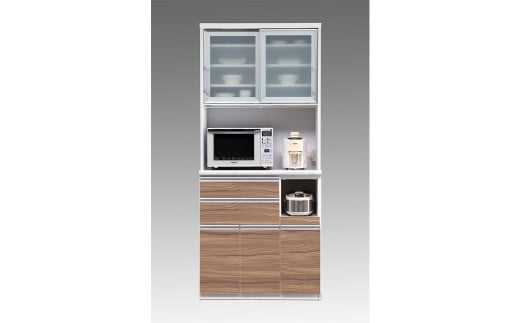 食器棚 ルシエル 90OP【白柾目・キングウッド】