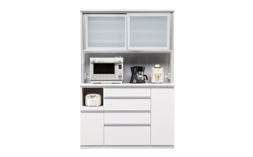 食器棚 ネオ 140OP【黒木目・白柾目】