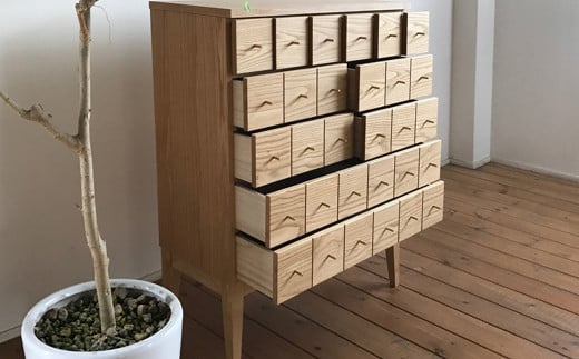 天然オイル仕上 「栗の木」 ドロワー (大) 引出し インテリア