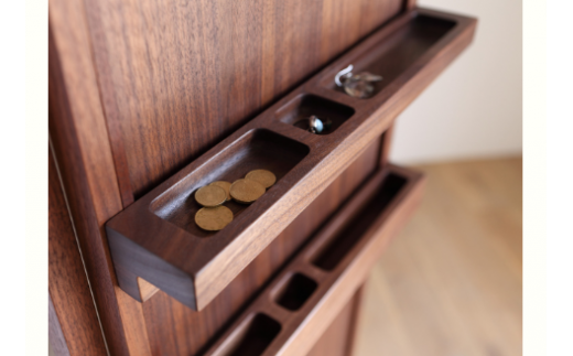 天然木ハンガー コートハンガー ミラー 姿見 伝統工法 / ウォールナット材 または オーク材 【HIRASHIMA SPAGO Hanger Rack 042】 受注生産