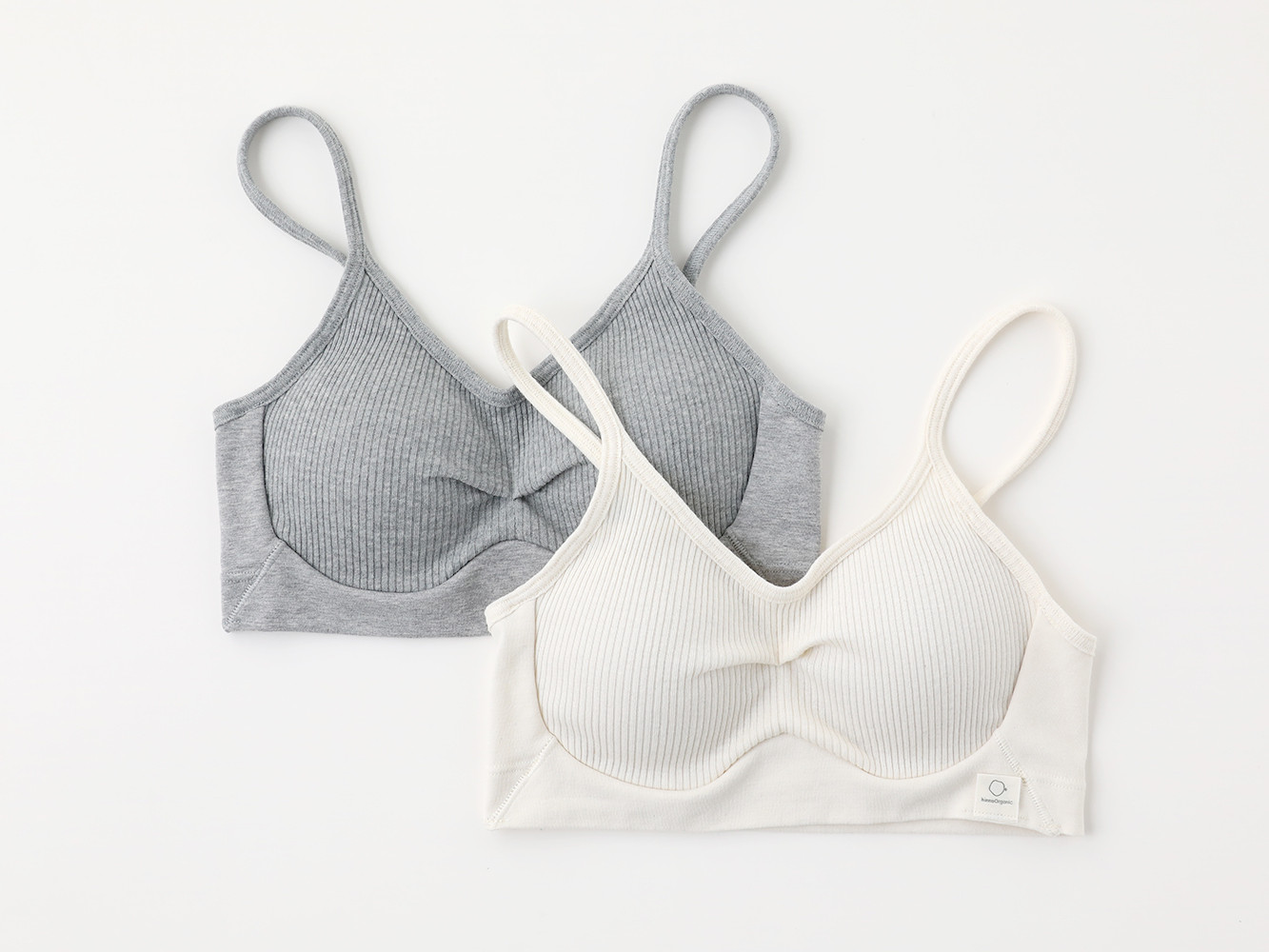 【キナリ Mサイズ】hinna ヒンナ ふわリブ オーガニックコットン ソフトブラ