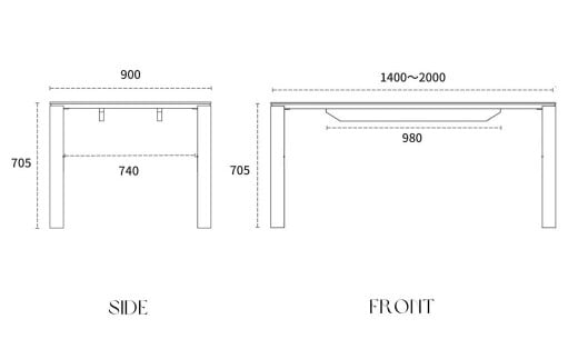 FOGGY/フォギー 180cm ダイニングテーブル