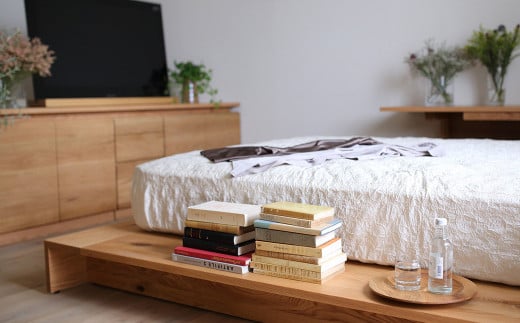 天然木 と職人の技 寝室も上質な空間へ ベッド / ウォールナット材 または オーク材 【HIRASHIMA】 CARAMELLA A type Bed 189 受注生産