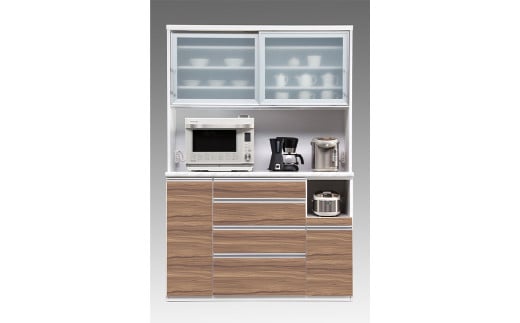 食器棚 ルシエル 140OP【白柾目・キングウッド】