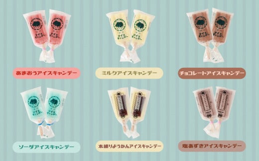 カバ印のアイス20点セット （キャンデー6種 各2本 計12本、ジェラート6種 各1個 計6個、どら焼きアイス2種 各1個 計2個） お取り寄せ スイーツ アイス ジェラート どら焼き