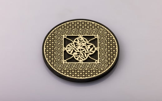 【水戸岡 鋭治氏デザイン】ユニメットワンコースター ステンレストップ (真鍮メッキ) アコヤベース 1個セット 【PEACE+アコヤブラック】