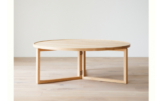 天然木リビングテーブル 伝統工法 / ウォールナット材 または オーク材 【HIRASHIMA SPAGO Circle Table 098】 受注生産